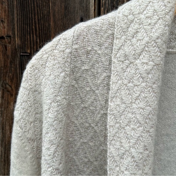 TSE Open Front Shawl Cardigan Cashmere Silk Oatmeal Beige XL - Picture 4 of 16